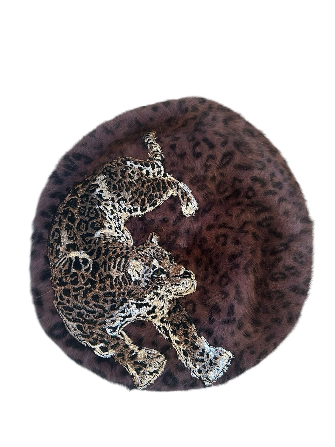 Brown Leopard With Cheetah Beret