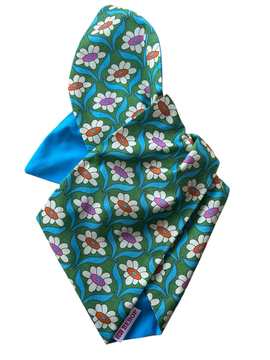 Green And Blue Retro Floral Word Hairband