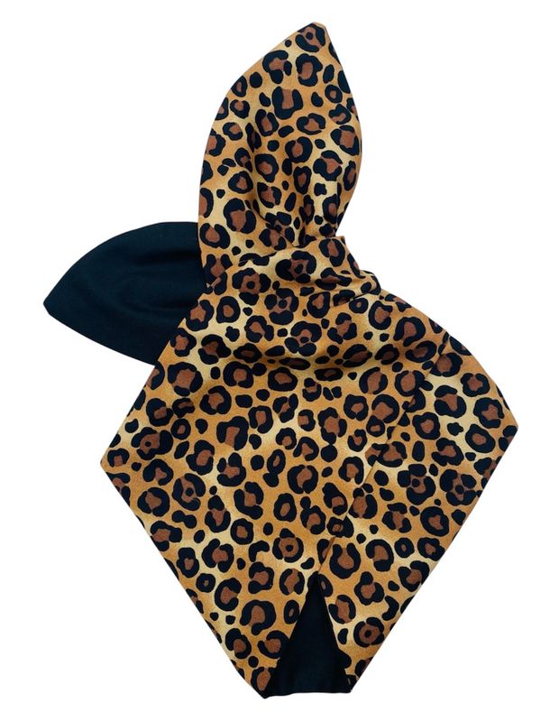 Leopard print with black backing wired hairband