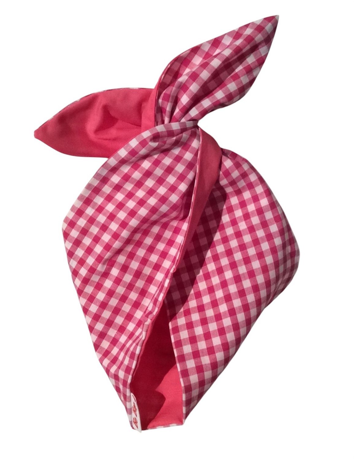 Hot pink gingham / pink wired Hairband