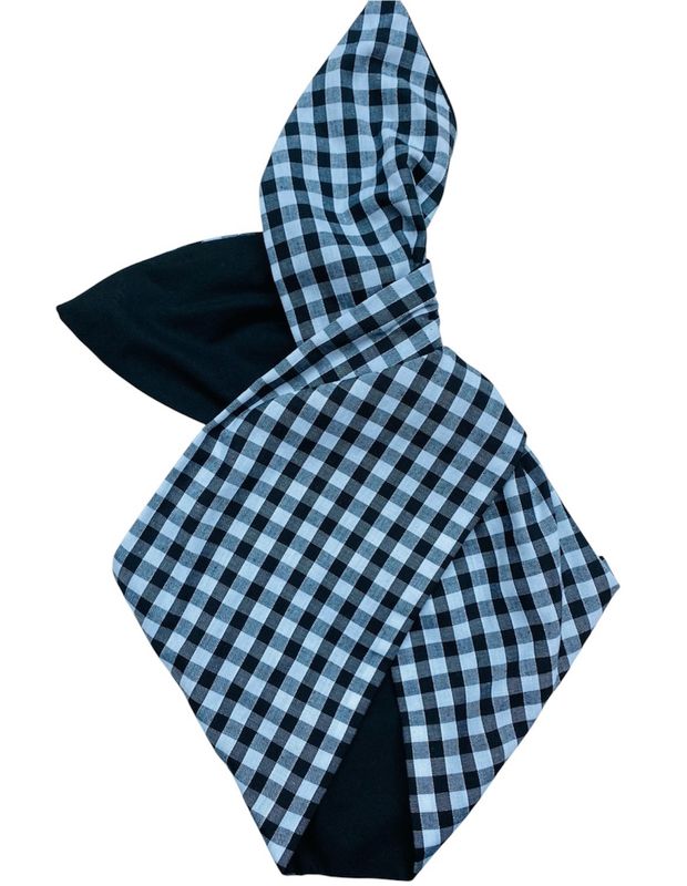 Black gingham wired hairband