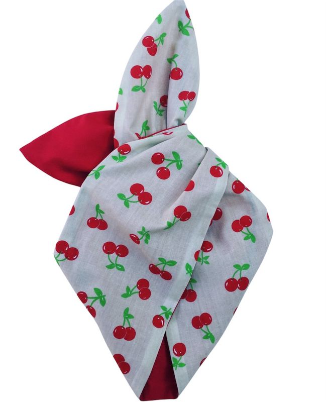 Retro cherry with Plain Red Wired Hairband 
