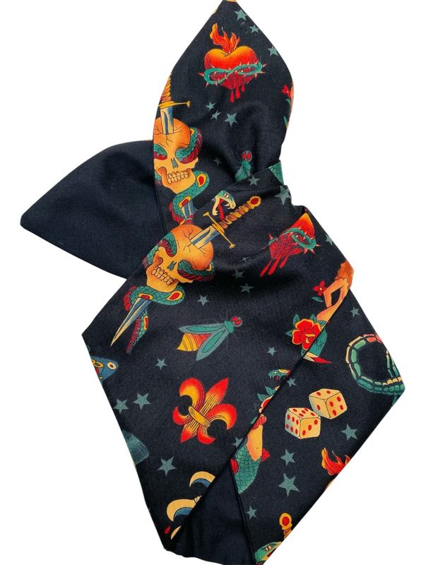 Tattoo print (black) wired hairband