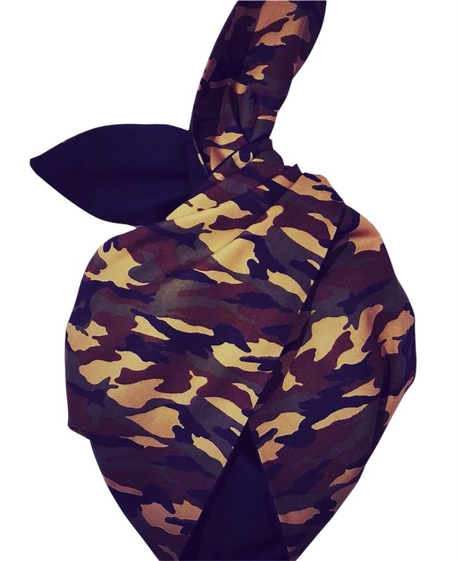 Camouflage and plain blk wired hairband 
