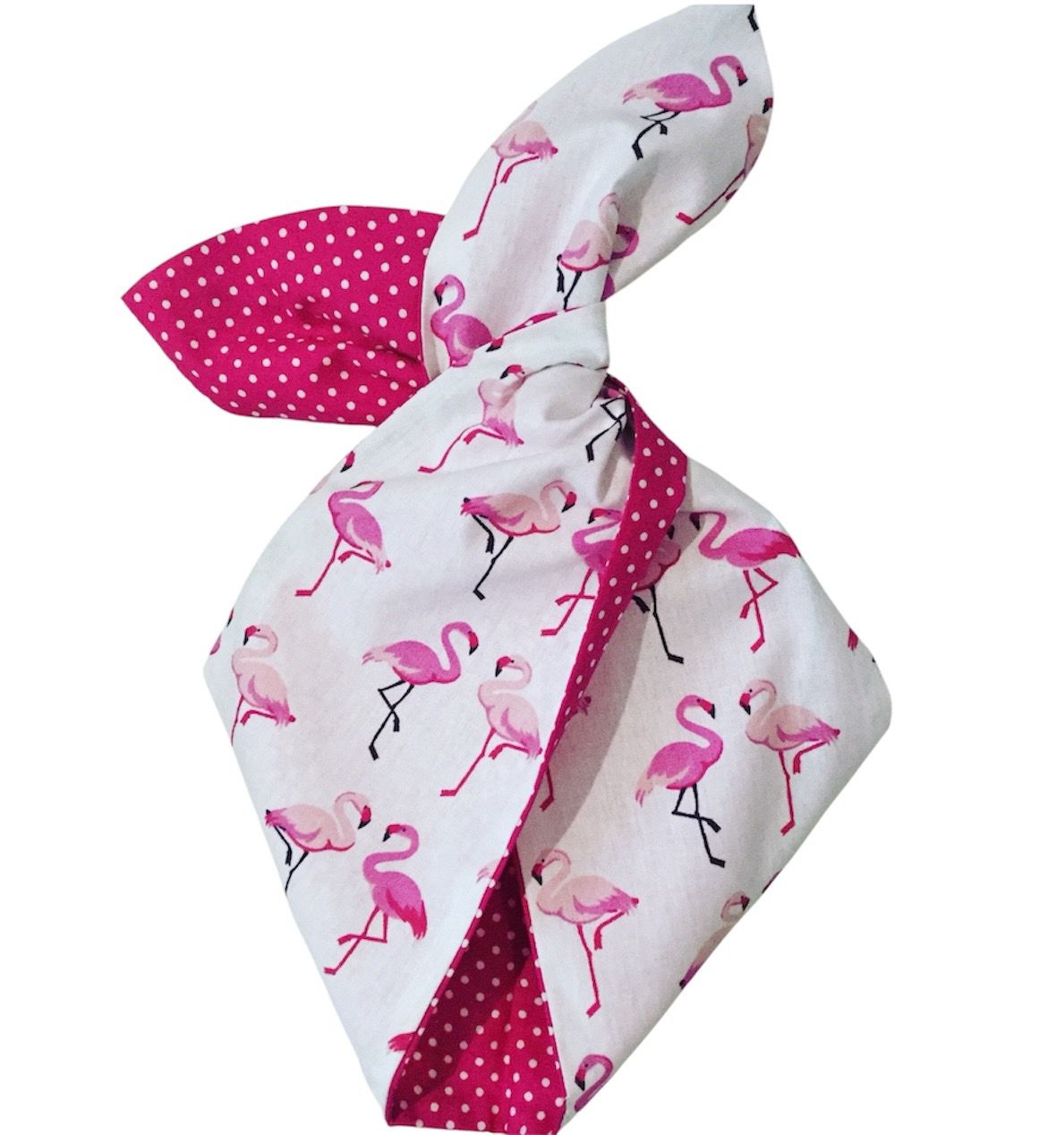 Hot pink twin flamingo wired hairband