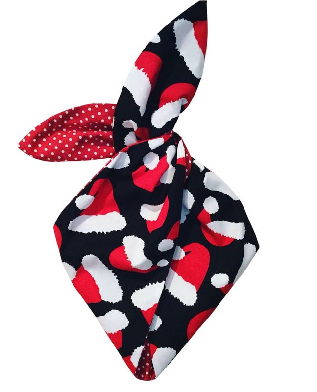 Santa baby in blk and red polka 