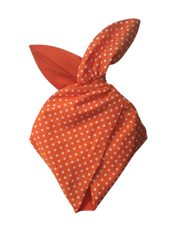 Orange Polka Dot Wired Hairband