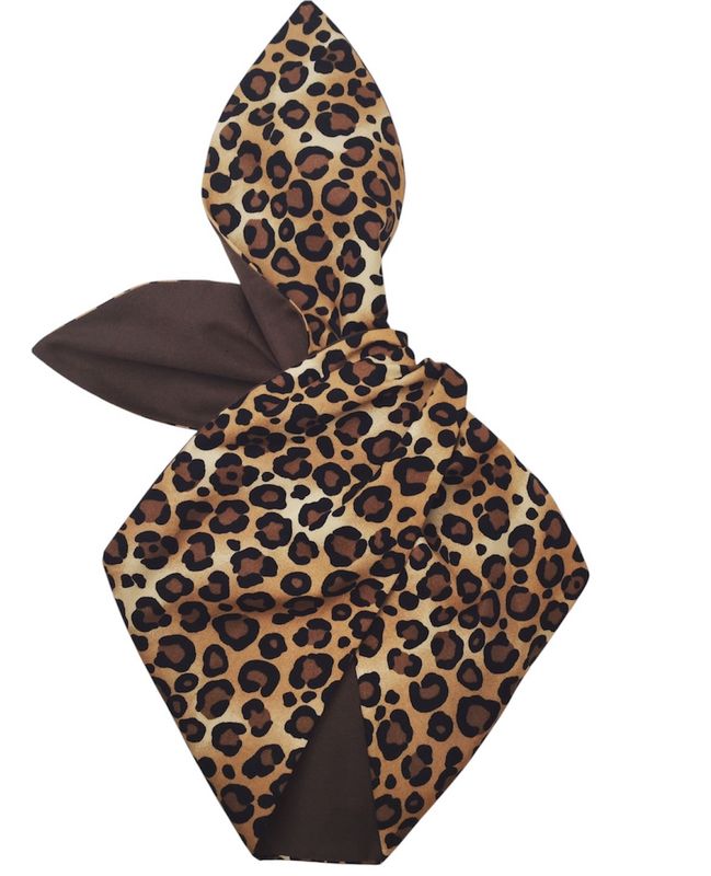 Leopard Print With Brown Wired Hairband