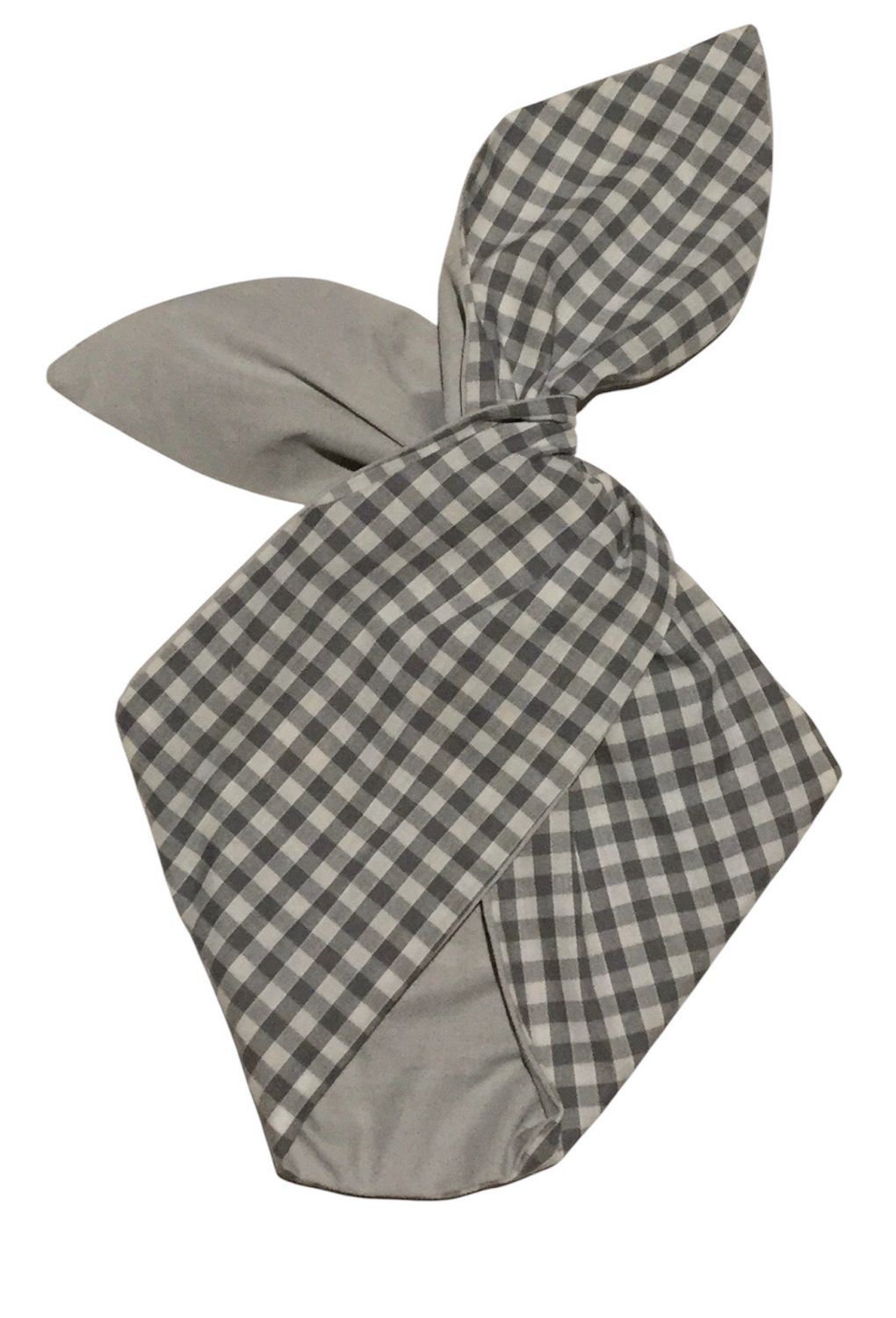 Grey Gingham Wired Hairband