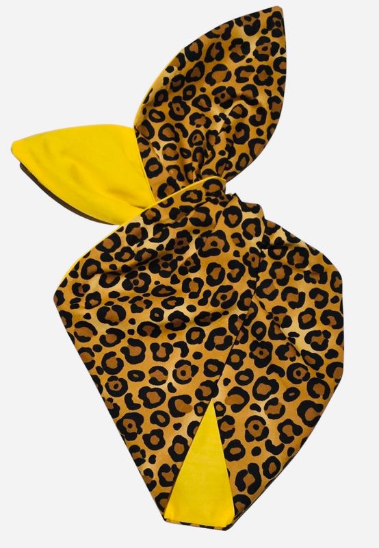 Yellow Leopard Wired Hairband