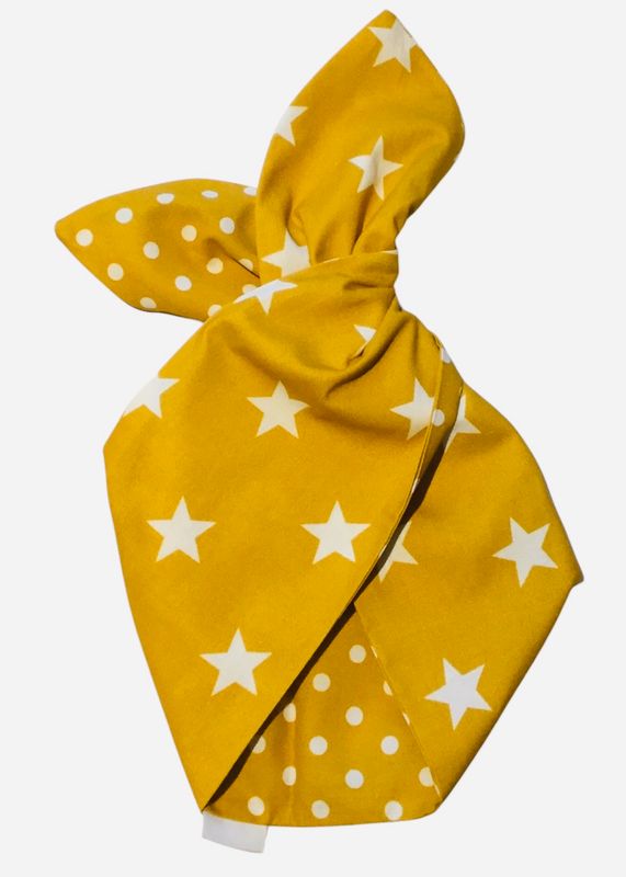 Mustard Stars And Polka Wired Hairband