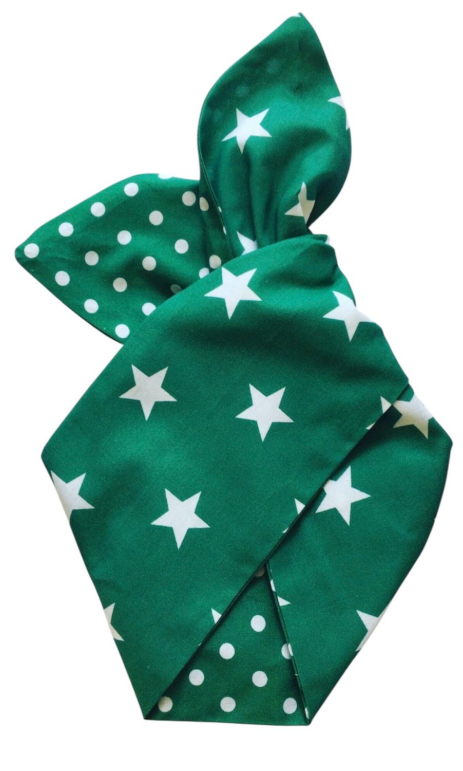 Emerald Green Stars And Polka Wired Hairband