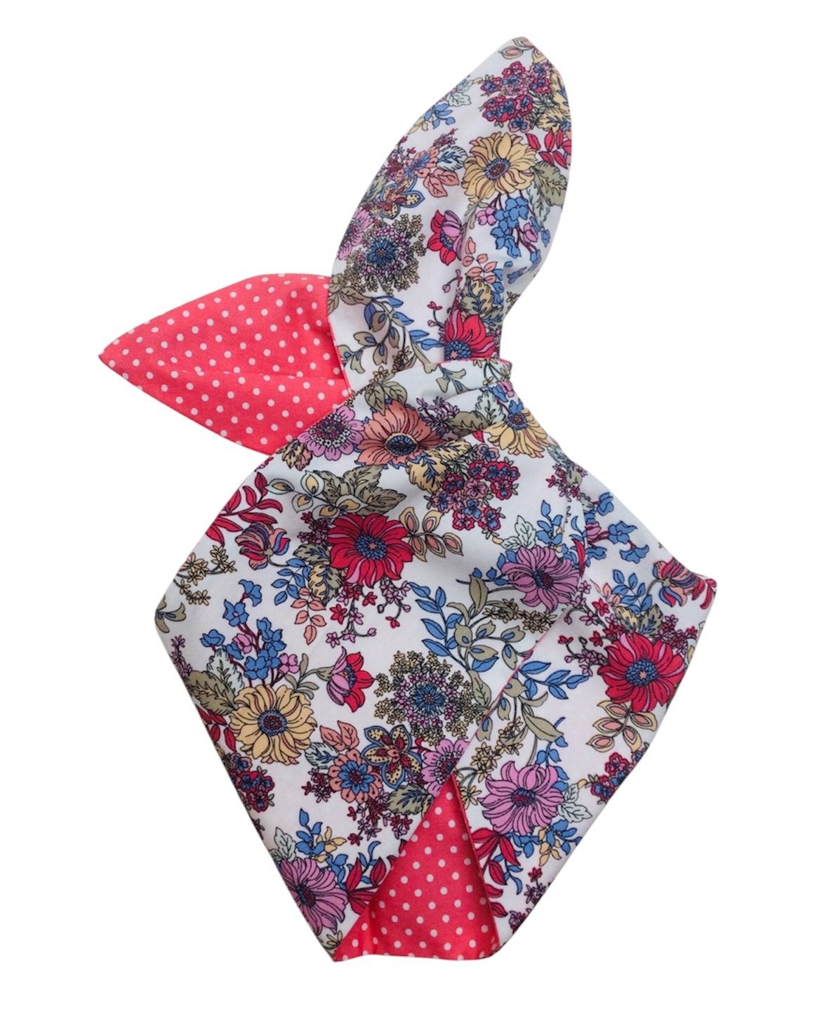 Coral Floral Wired Hairband
