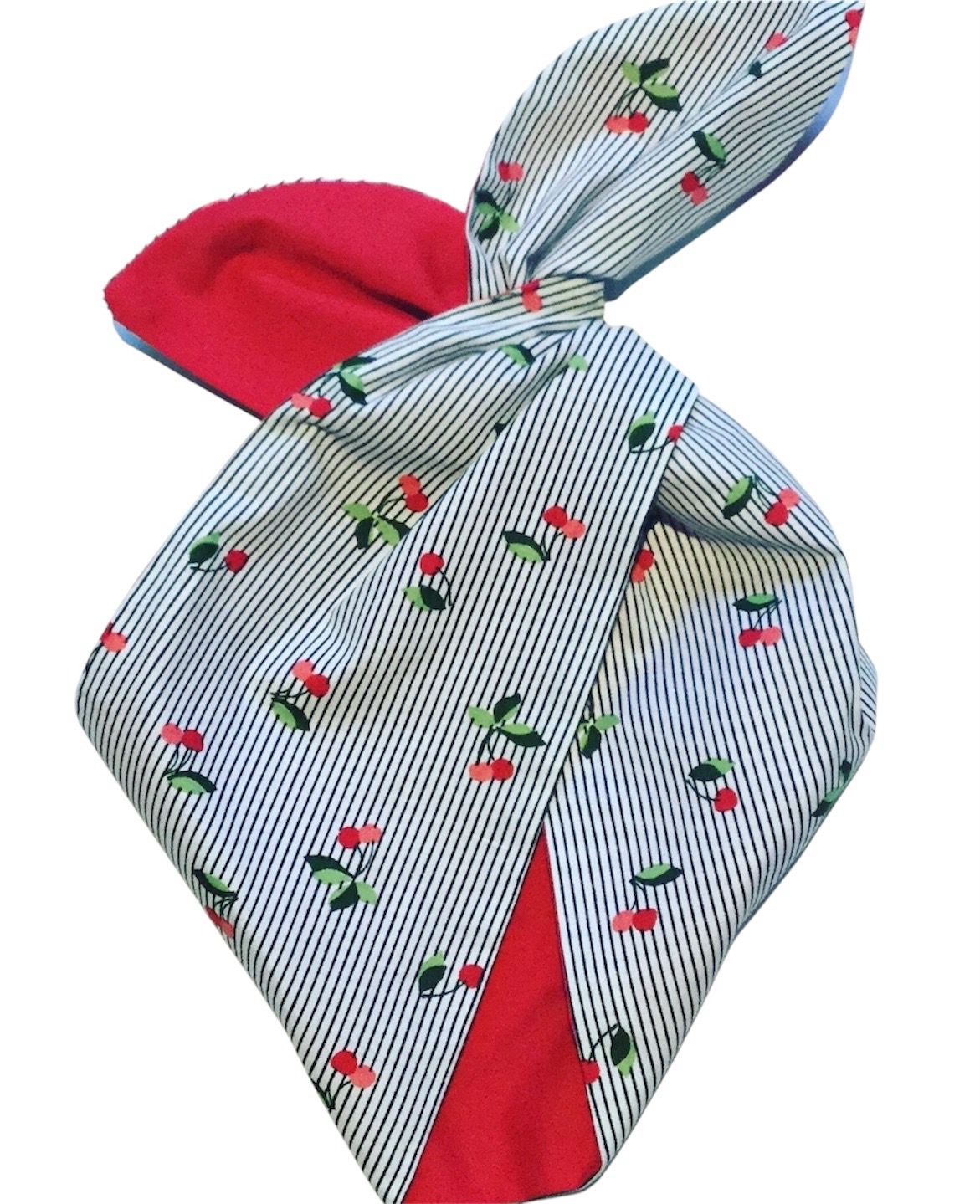 Stripe Cherry Wired Hairband