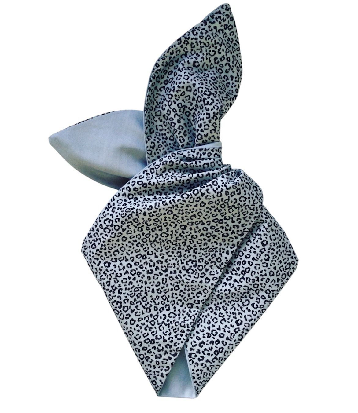 Pale Grey Animal Print Wired Hairbands