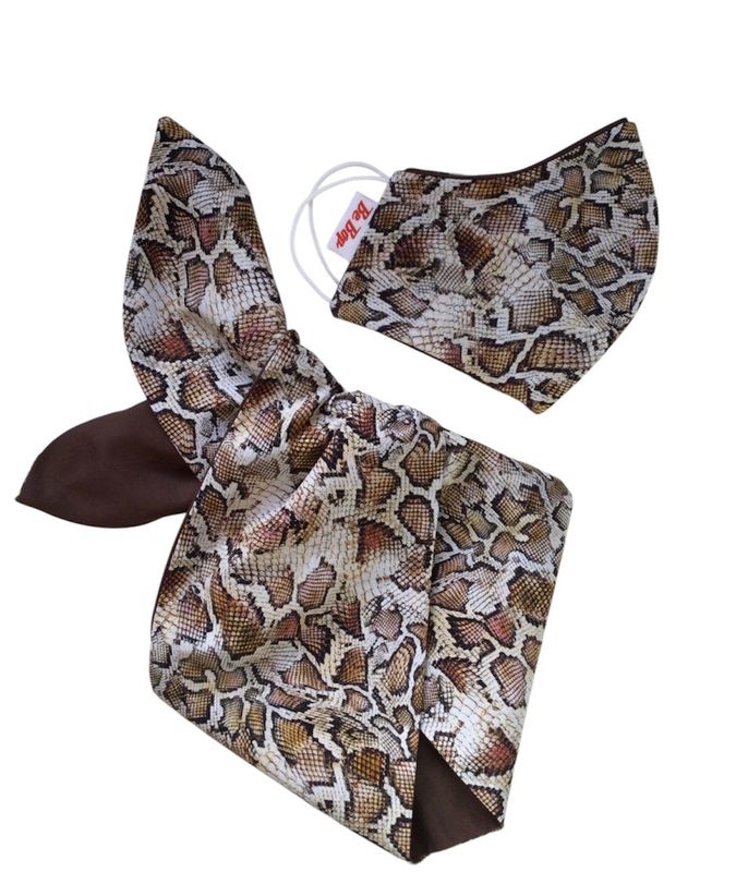 Snakeskin Brown Wired Hairband