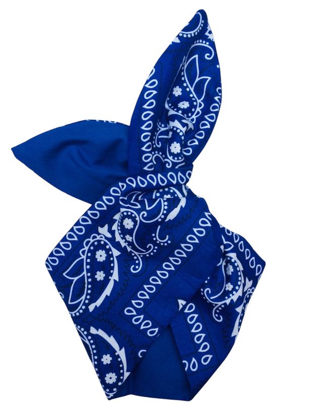 Royal Blue Bandanna Style Wired Hairband