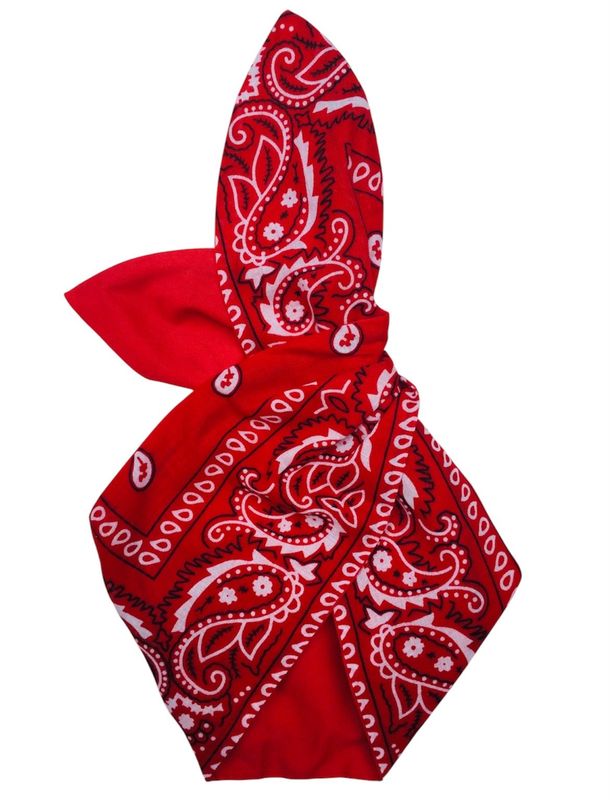 Red Bandanna Design Wired Hairband