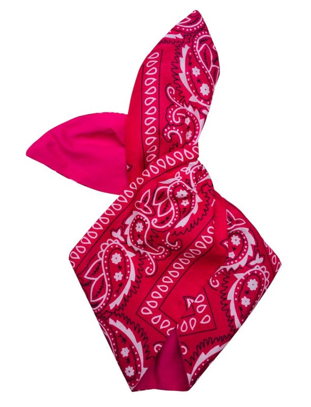 Pink Bandanna Design Wired Hairband