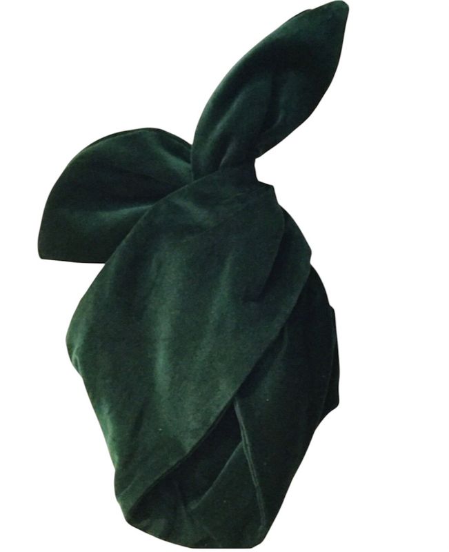 Dark green velvet wired hairband