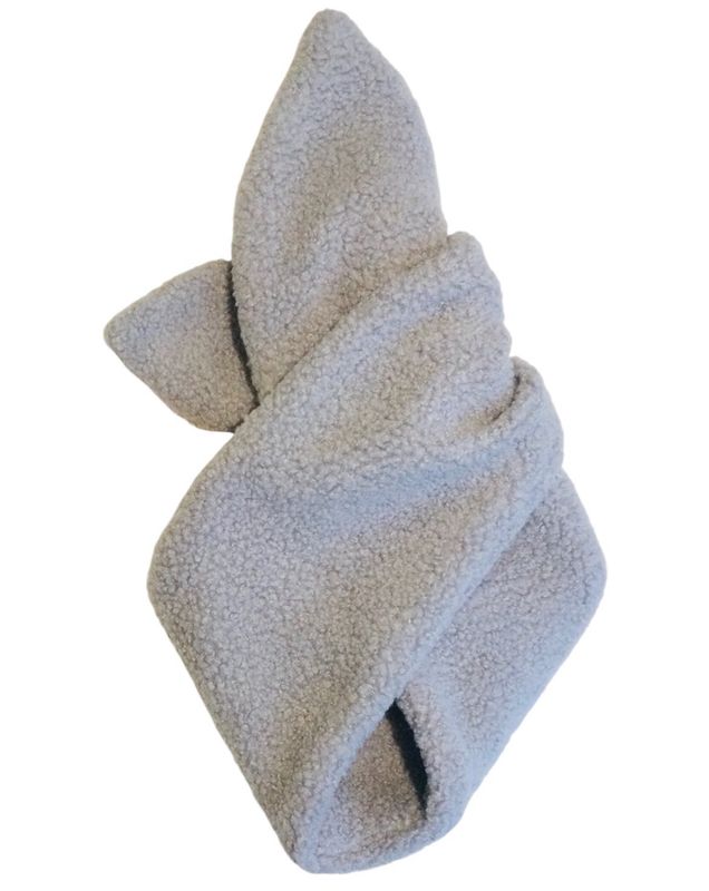 Pale Grey Sherpa Fleece Wired Hairband
