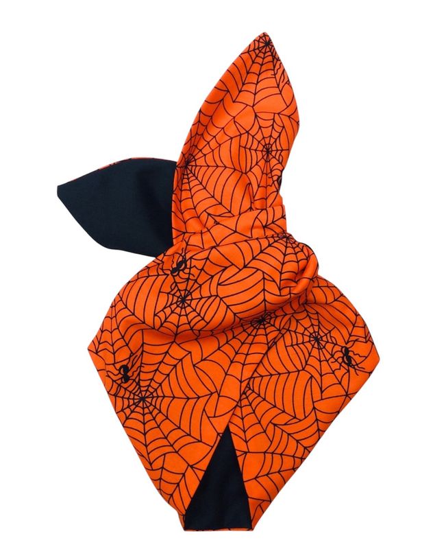 Orange Spider Web Halloween Wired Hairband
