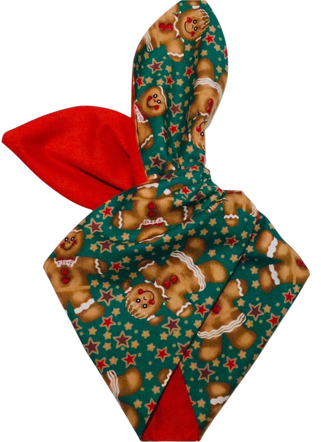 Green Large Gingerbread With Red Wired Hairband