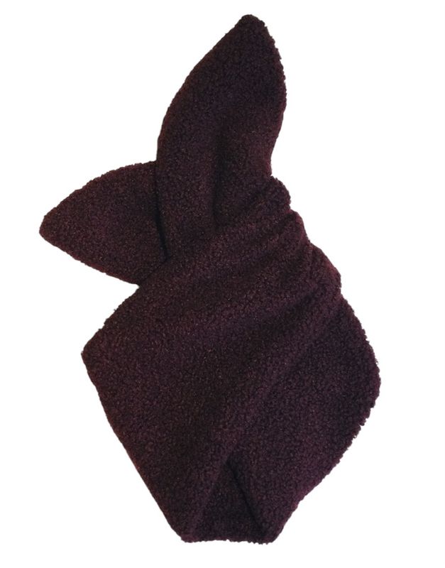 Wine Sherpa Fleece Wired Hairband