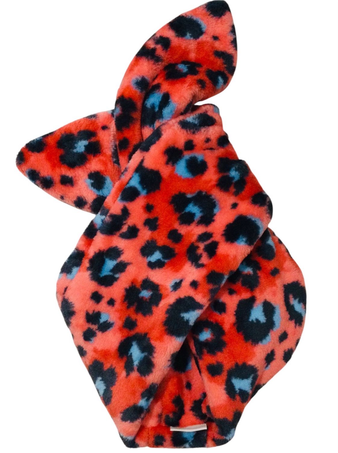 Bright Red / Blue Leo Cuddle Fleece Wired Hairband