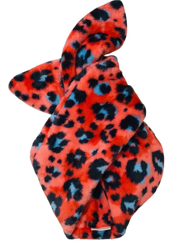 Bright Red / Blue Leo Cuddle Fleece Wired Hairband