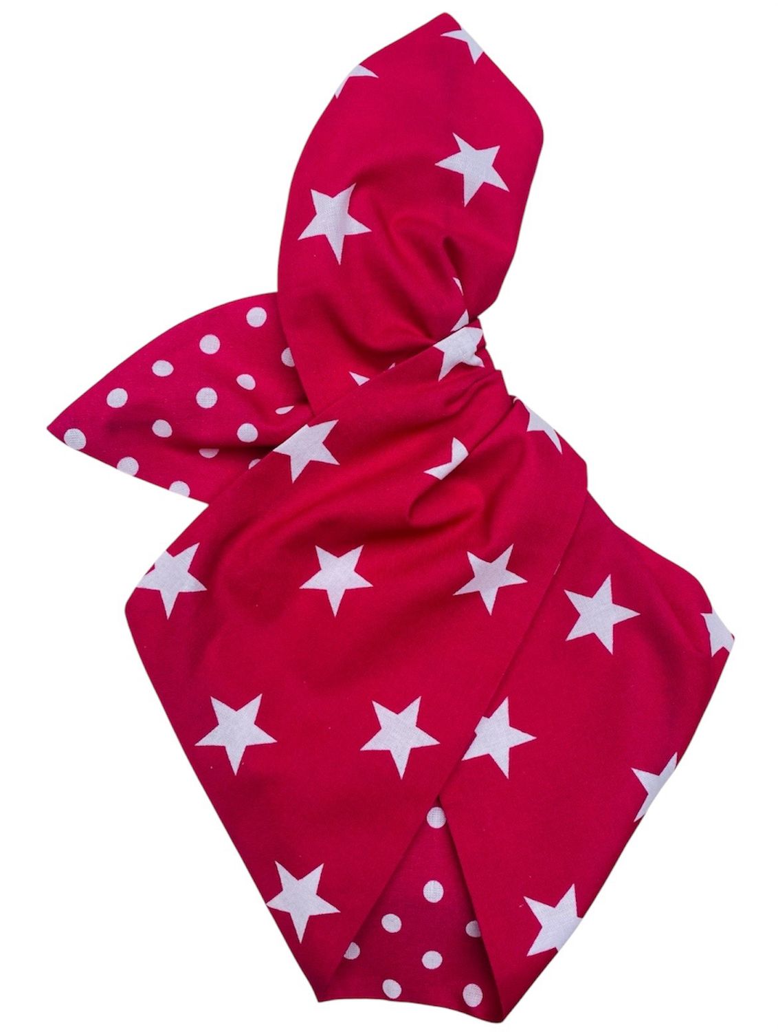 Cerise Star And Polka Wired Hairband