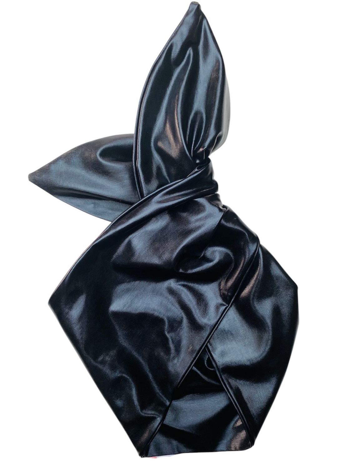 Black PVC Effect Wired Hairband