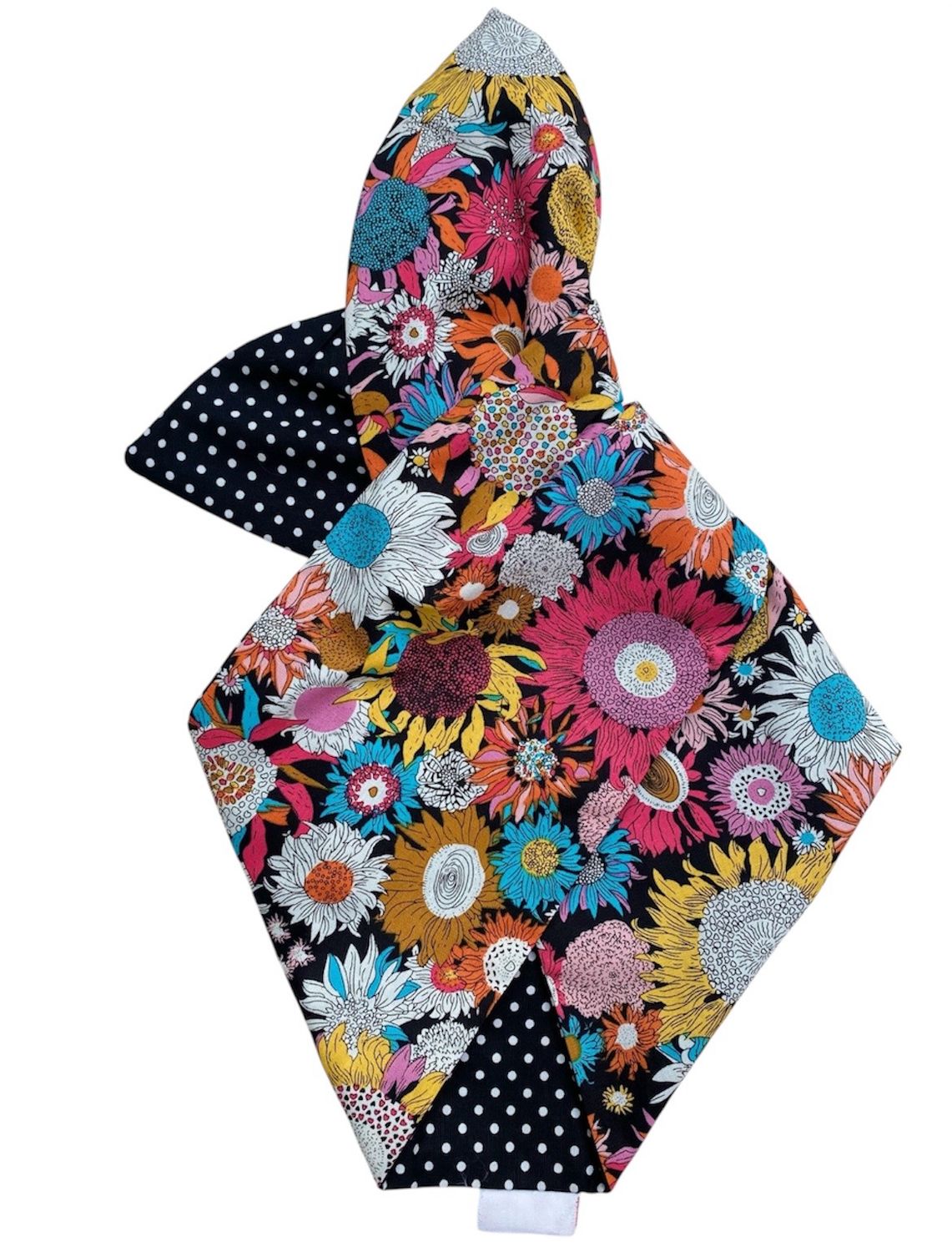 Black Spring Flowers With Black Polka Wires Hairband