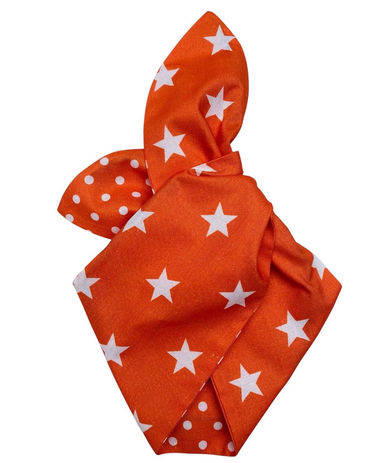 Orange Stars And Polka Wired Hairband