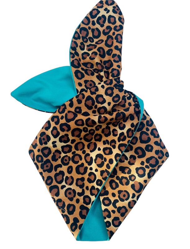 Leopard With Jade Reverse Wired Hairband