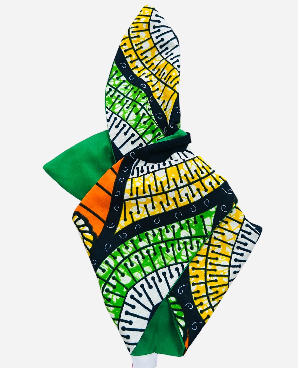 Ankara Navy Orange And Green Wired Hairband