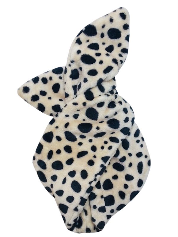 Cream And Black Pebble Fleece Wired Hairband
