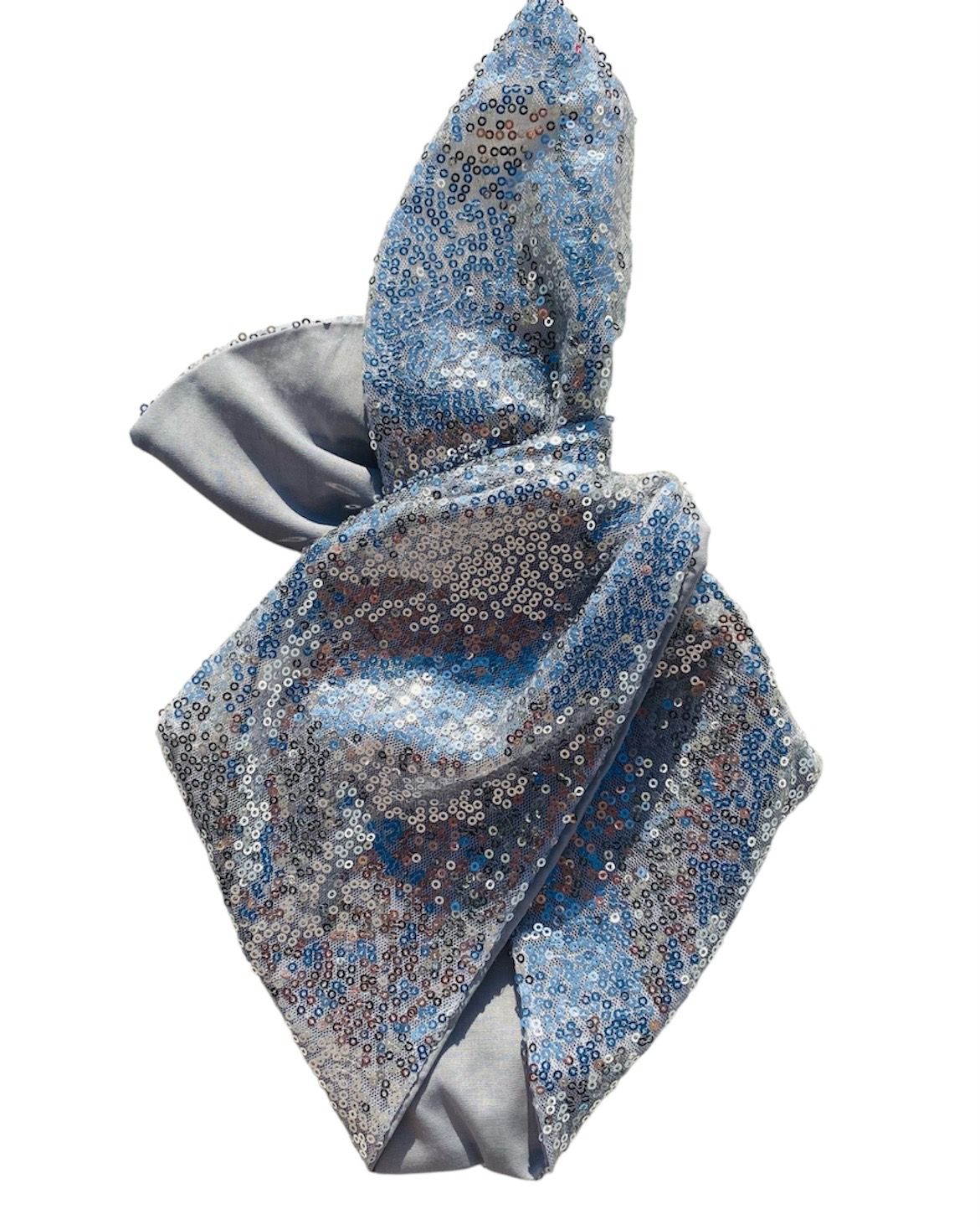 Iridescent Silver Velvet Wired Hairband