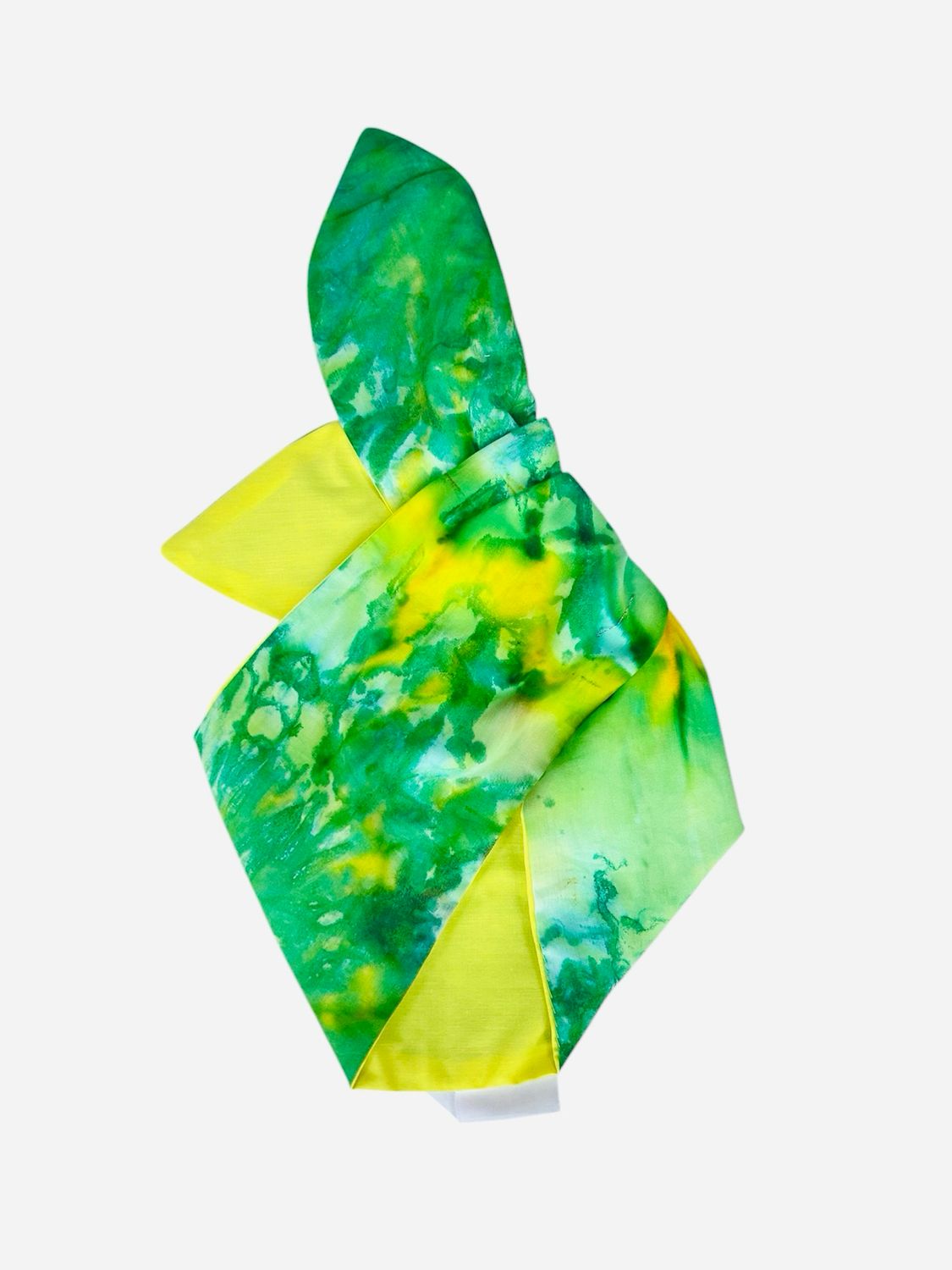 Green And Yellow Tye Dye Wired Hairband