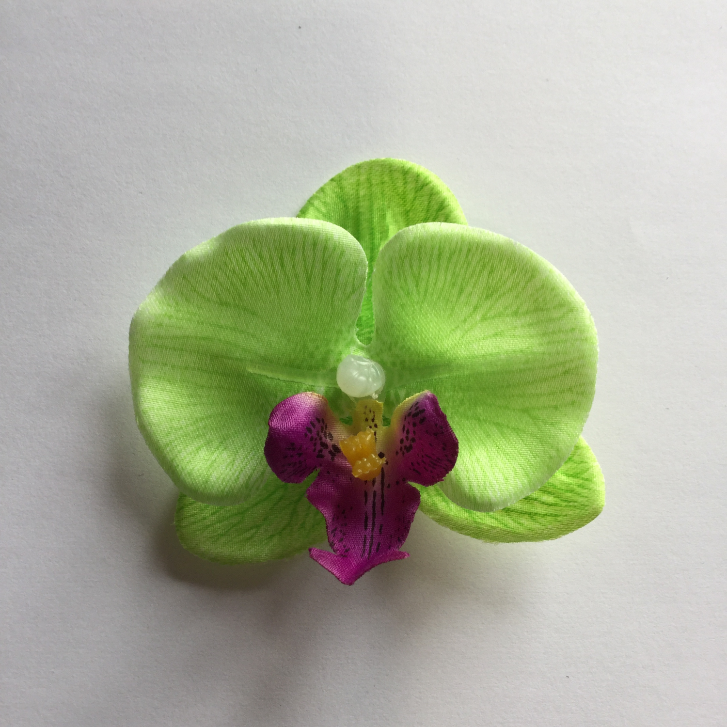 Green mini orchid hair clip