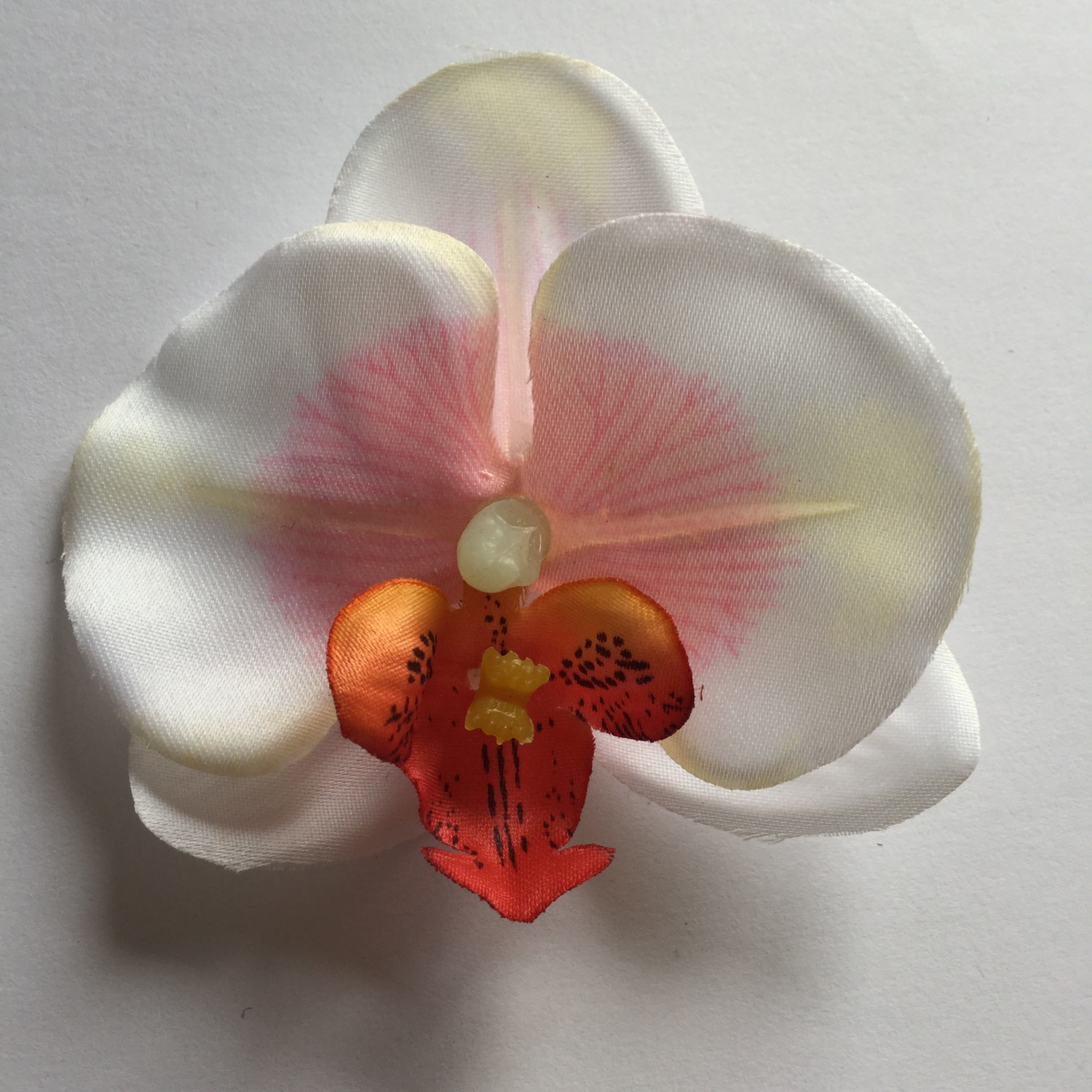White / pink mini orchid hair clip