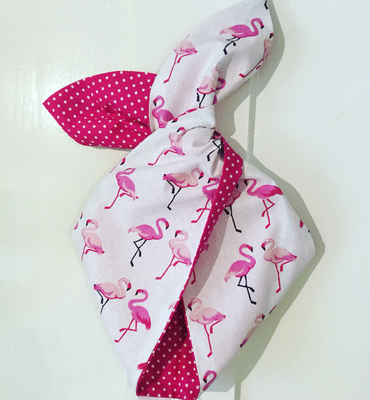 Hot pink twin flamingo wired hairband