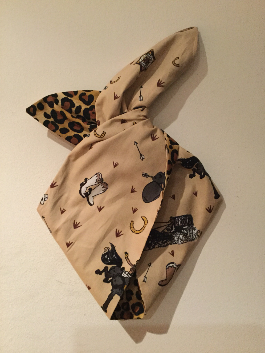 Girls Cowboy and leopard print wired hairband 