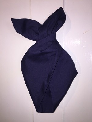 Navy blue plain wired hairband