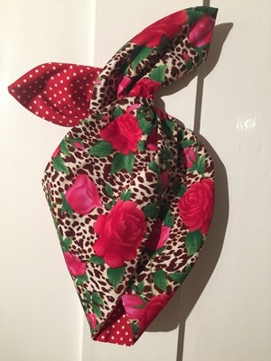 Jungle rose with red polka hairband