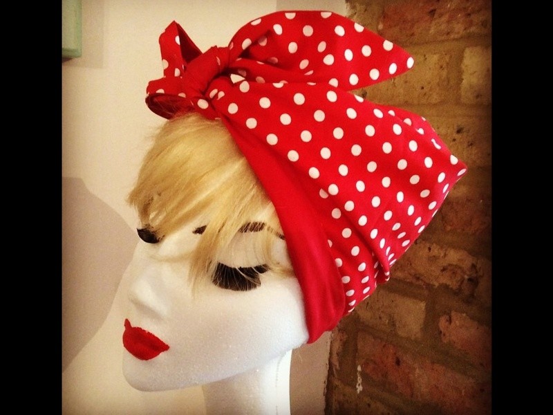 Red polka turban ( Made To Order) 