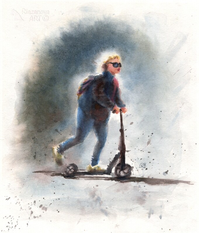 Постеры трюковой самокат Scooter