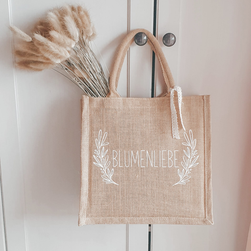 JUTE TASCHE "BLUMENLIEBE" medium