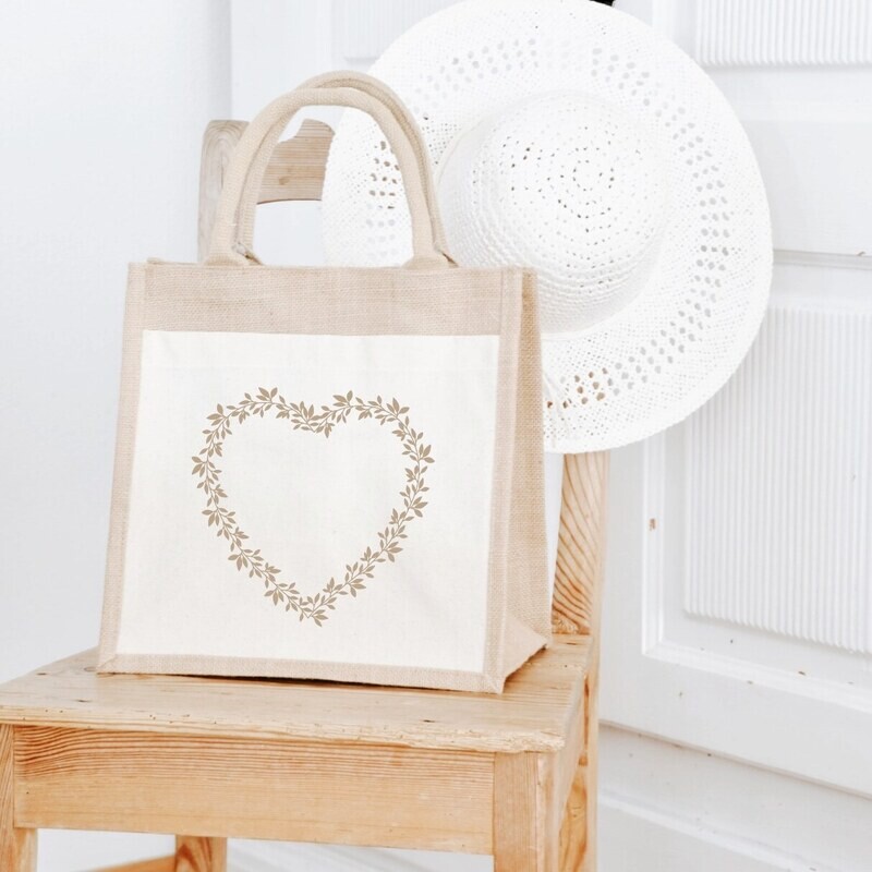 JUTE TASCHE "HERZ" medium
