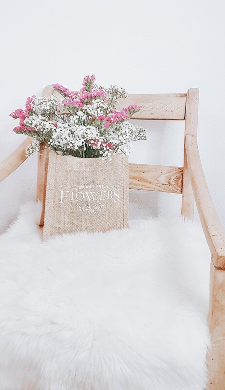 JUTE TASCHE "FLOWERS" small